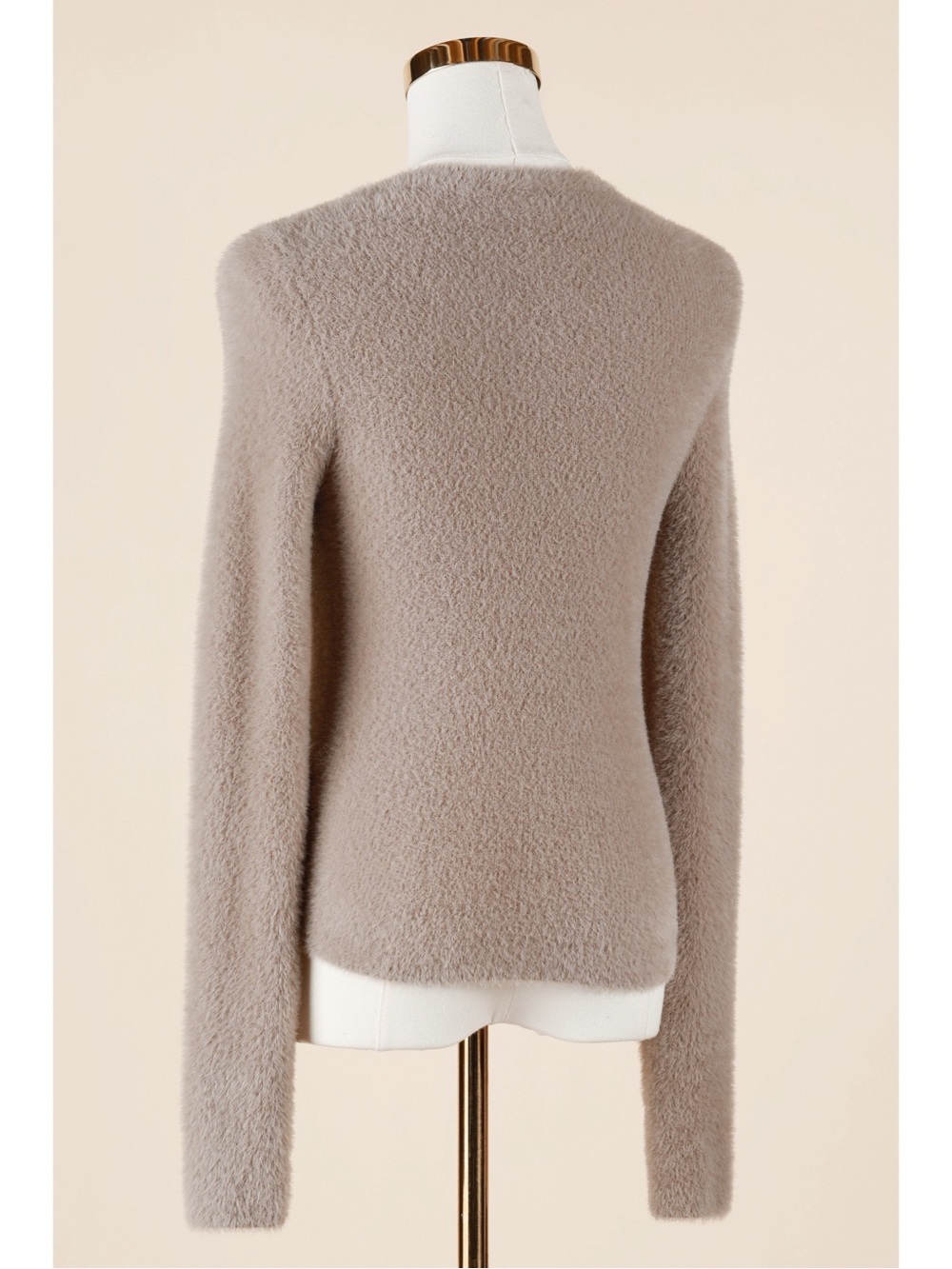 Sz S Abercrombie & Fitch Fuzzy Eyelash Slim V-Neck Cardigan In Cream EUC - Picture 3 of 5